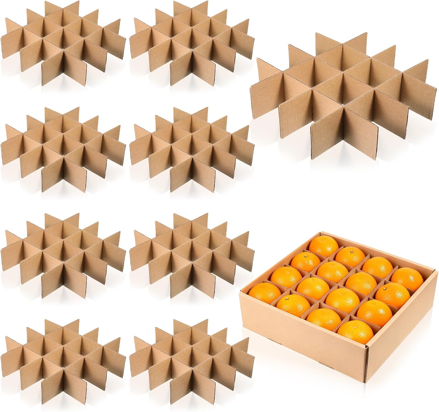 8 Set Cardboard Box Dividers for Moving 13x3in Shipping Cardboard Packing Dividers Glass Packing Kit for Kitchen Dish Pack ing Box Divider Tray for Small Lightweight Items Shipping, 48 pcs