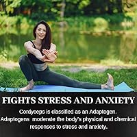 Vista 7 de Cordyceps Hongo, 60 cápsulas, 500 mg cada una, activador AMPK, extracto de agua caliente, cultivado en madera, cuerpos fructíferos, 30%