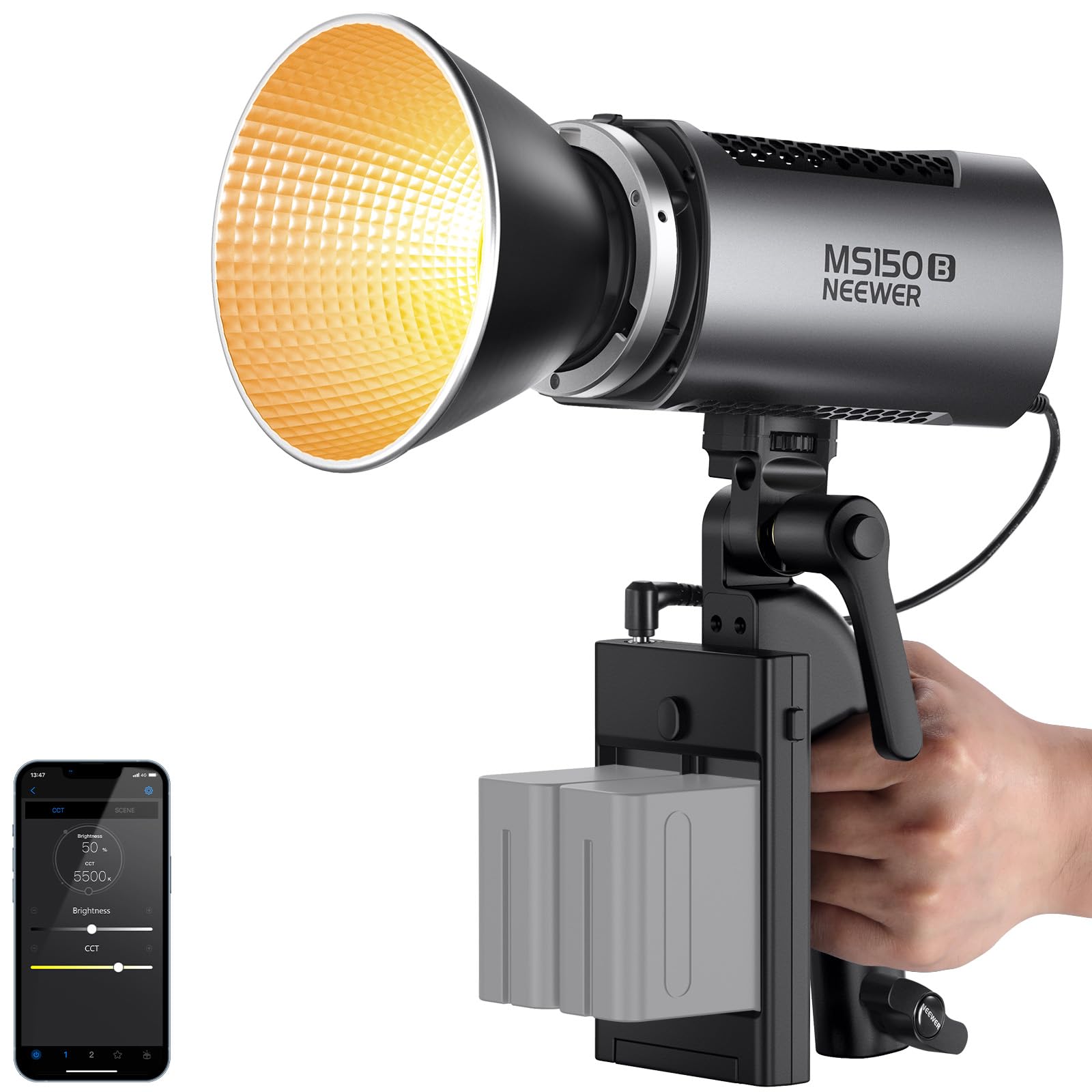 Amazon | NEEWER MS150B 130W 二色LEDビデオライト ミニ軽量COBライト 