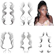 5pcs Fake Edges Hair Tattoo Baby Hair Tattoo Stickers - Waterproof Tattoos Body Makeup for Women - Edge Tattoo Edges Curly Hair Salon DIY Hairstyling Hair Stickers Template Makeup Tool 5 Pcs