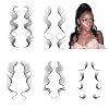 5pcs Fake Edges Hair Tattoo Baby Hair Tattoo Stickers - Waterproof Tattoos Body Makeup for Women - Edge Tattoo Edges Curly Hair Salon DIY Hairstyling Hair Stickers Template Makeup Tool (5 Pcs)