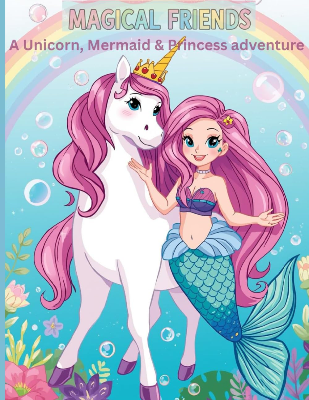 Unicorn Mermaid & Princess Colouring Book