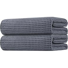 Wokaku Coral Fleece Towel Quick Dry Large Bath Towel Bathroom Towels Bath Sheet Towels Soft Large Towel for Hotel, Pool, Beach, Bathroom, SPA, Gym (Grey Blue-2PCS)
