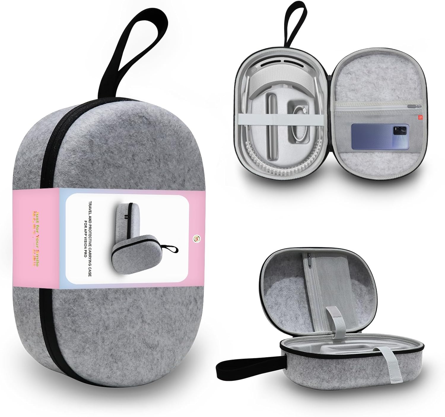 Carrying Case for Vision Pro VR Headset, EVA Storage Bag Vr Hard Case Travel Portable Organizer for Vision Pro Accessories