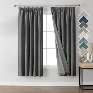 Joydeco Blickdicht Verdunkelungsvorhang Kräuselband Thermovorhang Gardine