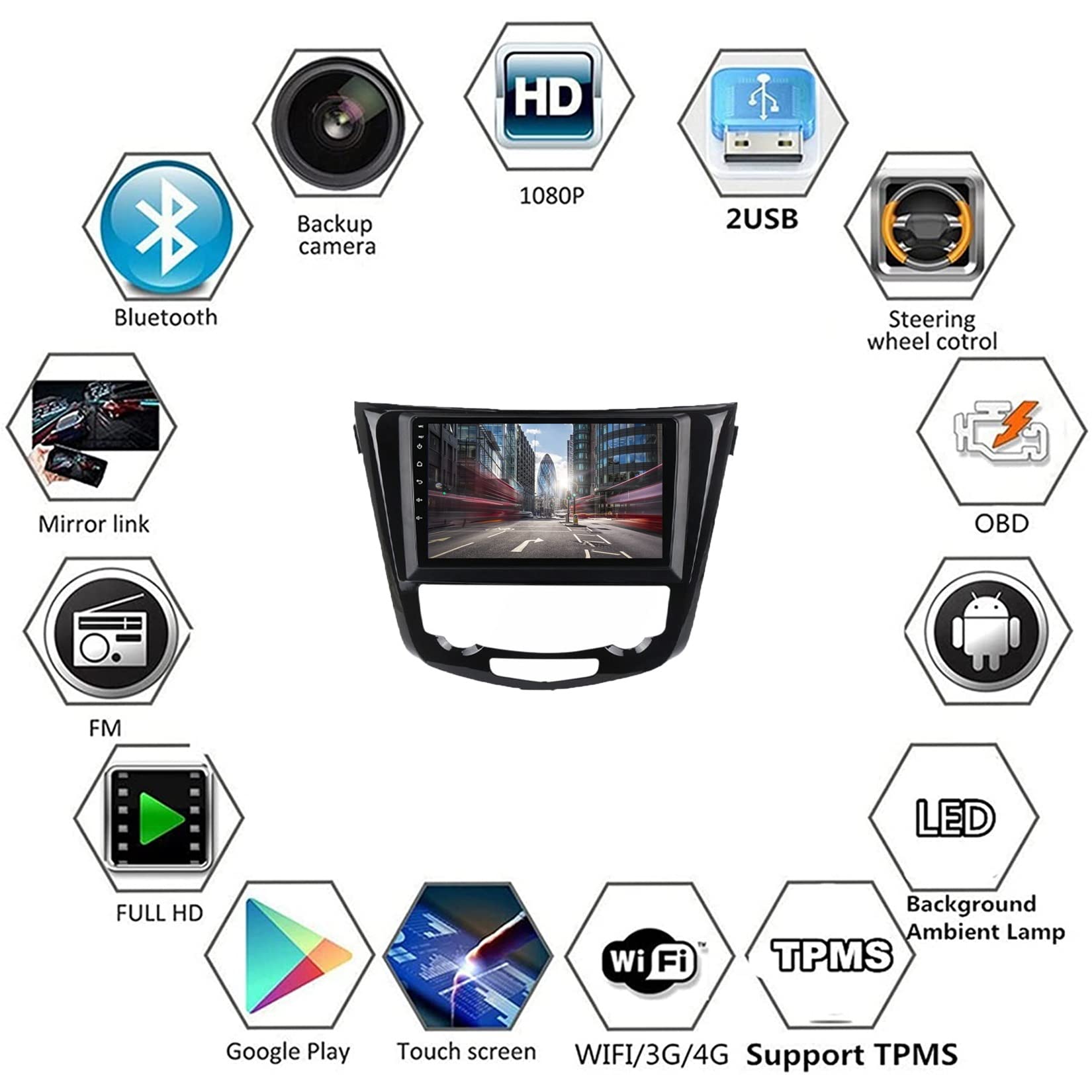 Amazon | Android 11 カーステレオラジオSatNav ダブルディン 9 インチ 