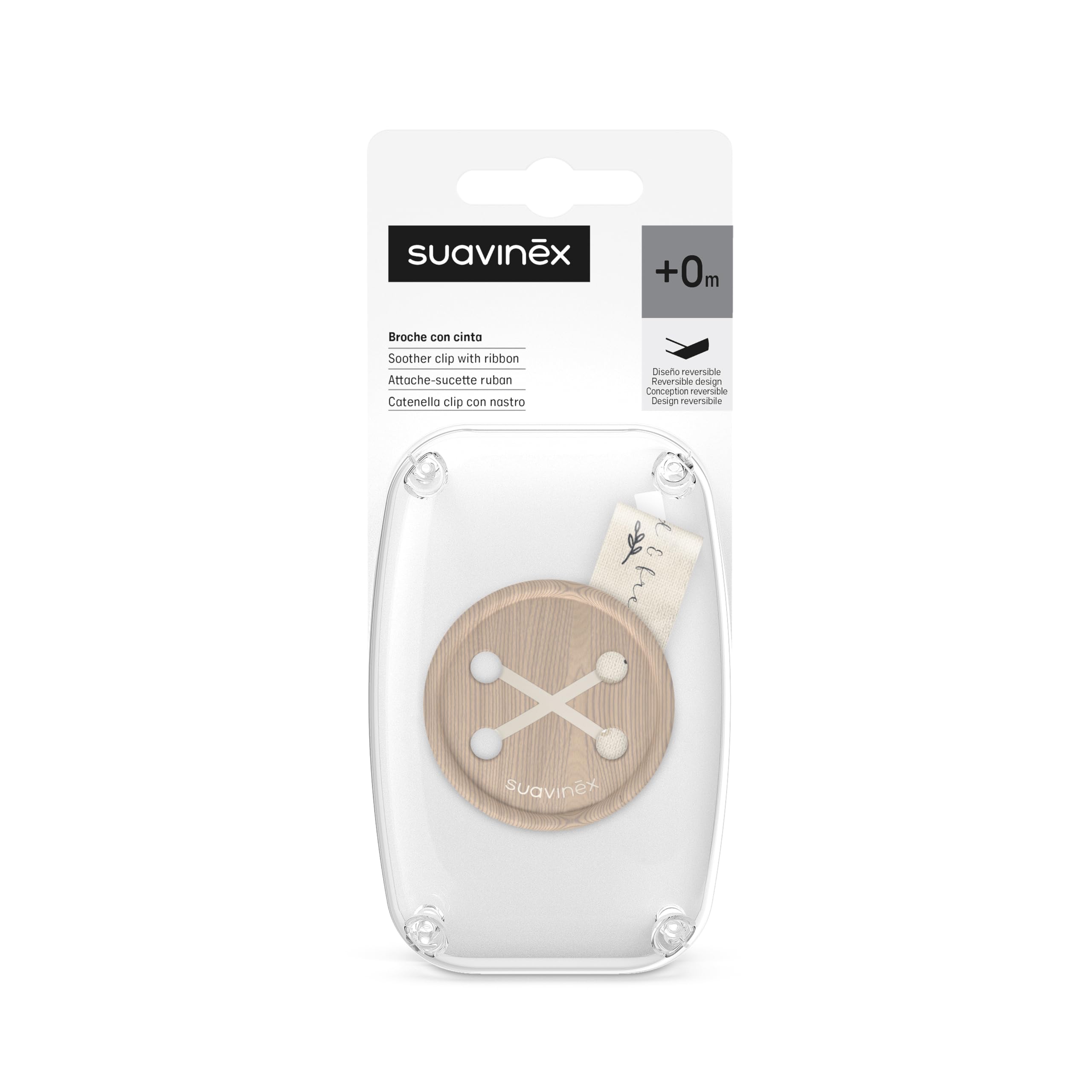 Suavinex, Catenella per ciuccio, clip per ciuccio, morbida e flessibile