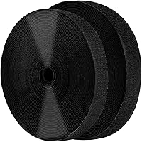 Vista 13 de Cinta de velcro (gancho y bucle) autoadhesiva negra de 2 pulgadas x 30 pies con respaldo adhesivo, rollo de sujeción, tiras de nailon autoadhesivas