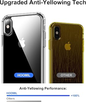 HOOMIL Hülle für iPhone X/iPhone XS Anti-Vergilbung Durchsichtige Handyhülle Stoßfeste Schutzhülle - Transparent