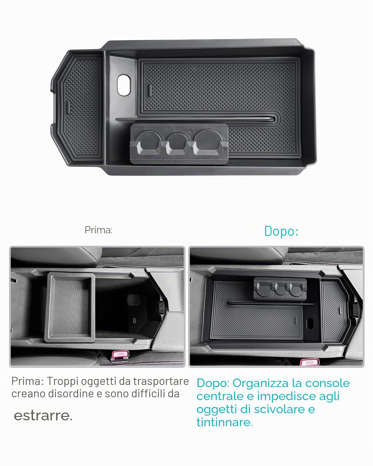 CDEFG Compatibile con Toyota C-HR CHR Hybrid 2024 2025 console centrale, vano portaoggetti, bracciolo, scatola di immagazzinaggio auto center console organizer vassoio CHR 2024 accessori