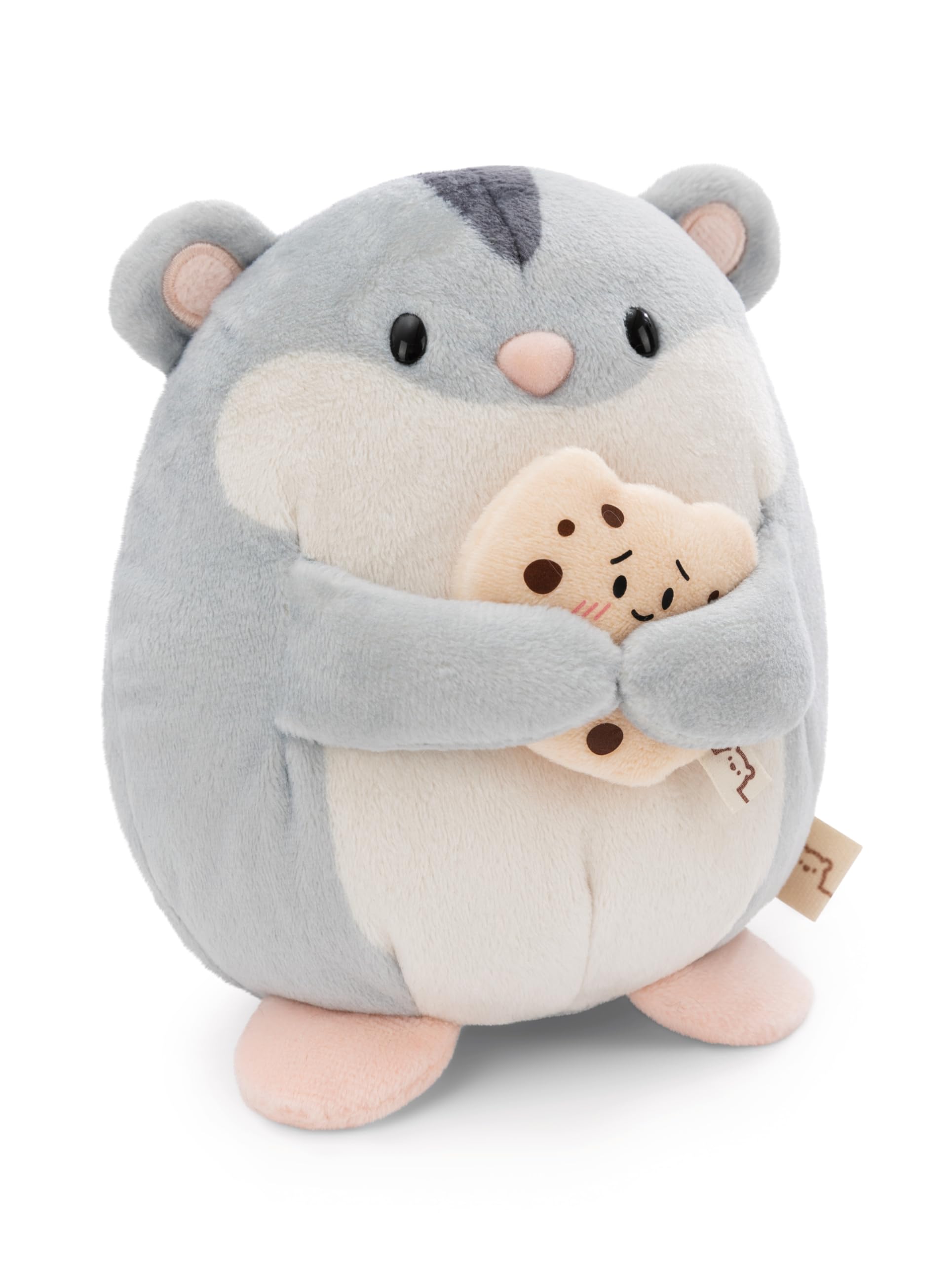 NICI Peluche Hamster Shai de 16 cm avec Biscuit dans Une boîte Cadeau de 11x12x6,​5 cm Gris - Doudou, Mignon Jouet en Peluche à câliner et à Jouer, Une Excellente idée de Cadeau - 61150