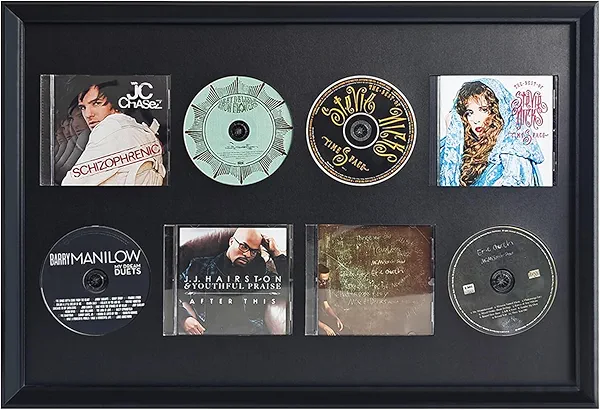 CD CASE/Holder,DVD Storage,CD Display Frame for Discs & Cases,Black Wooden cd case Display case,EVA Foam Slot, Home Decor Desktop and Wall Mountable.