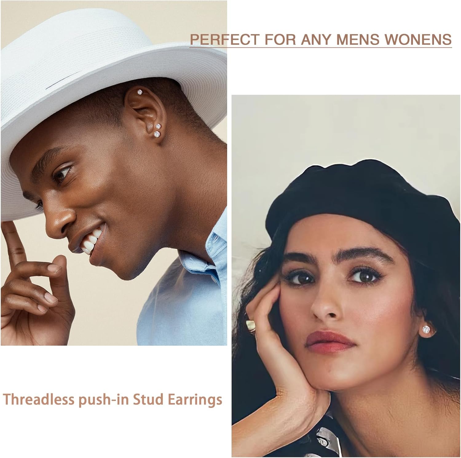 5-6 pairs Push-in Flat Back Stud Earrings Hypoallergenic Surgical Stainless Steel Cubic Zirconia Earrings Studs Set Multi-Pack, CZ Stud Earrings for Women Men Trendy Cartilage Stud Earrings 2-8mm - Image 5