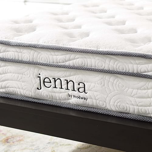 Miniatura 63 de Modway Jenna - Colchón King de muelles interiores (8 pulgadas), Tela, Blanco