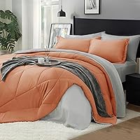 Vista 15 de BEDELITE Juego de ropa de cama con edredón tamaño individual de 5 piezas, reversible, en una bolsa - Juego de cama de lujo suave de microfibra