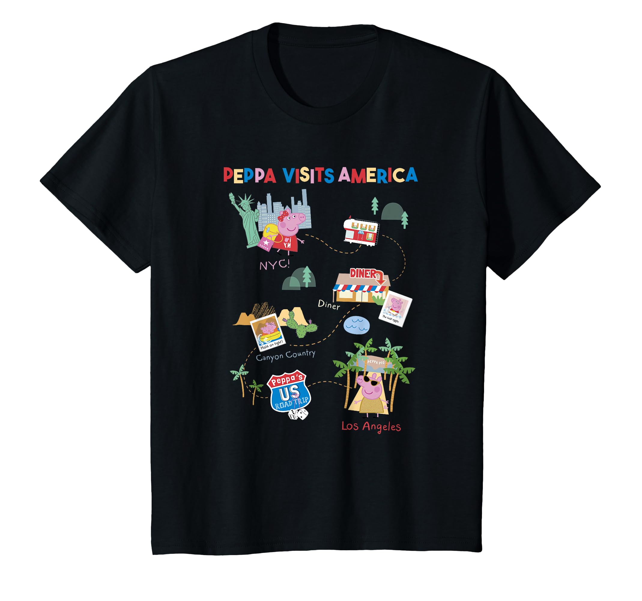 T-shirt Peppa Pig NYC LA de qualité supérieure avec finitions soignées - 2