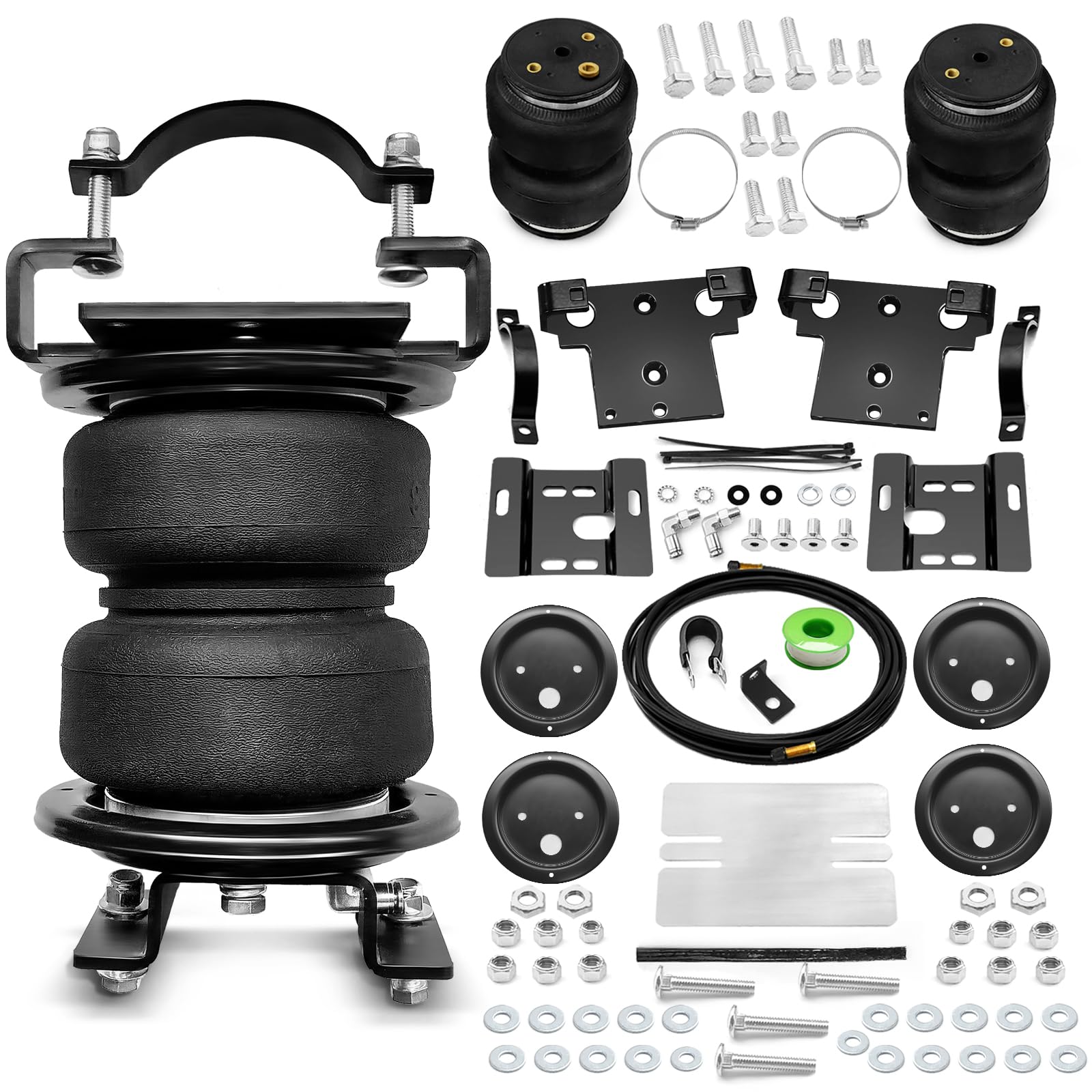 Air Spring Bags Suspension Kit Compatible with 2001-2010 Chevy and GMC Sierra 2500/3500 Pickup Rear Air Helper Spring, up to 5,000 lbs of Load Leveling Capacity
