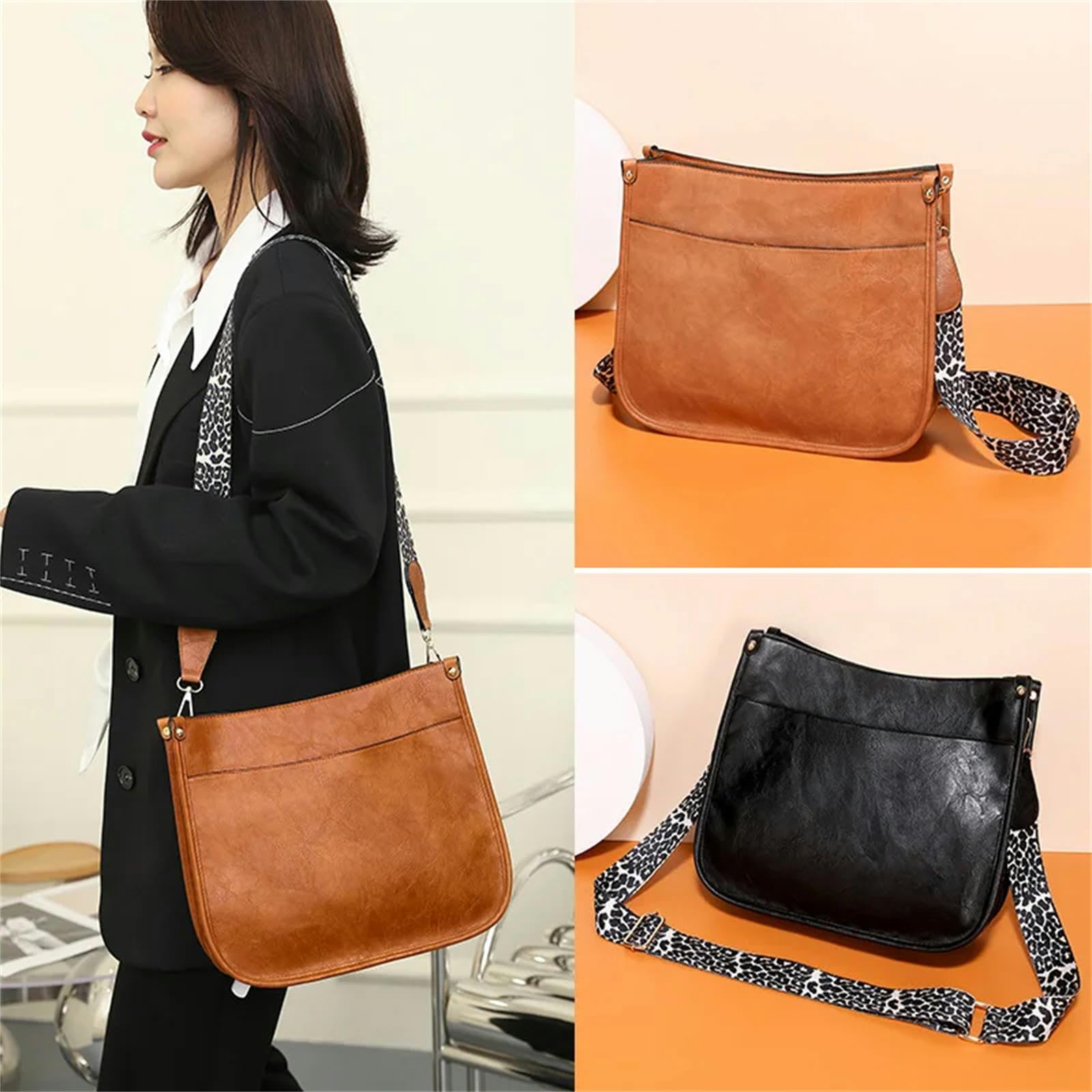 torby crossbody dla kobiet kobiety pasek torba kurierska moda krowa torba z nadrukiem urocza cukierkowy kolor mała torebka