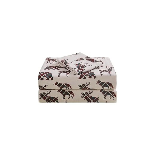 Cotton Turkish Flannel Sheets Morgan Home - Brushed Cotton for Supreme Comfort - Deep Pockets - Warm and Cozy, Great for All Seasons (Dover Plaid Red, Twin)