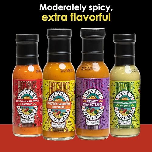 Miniatura 7 de Dave's Gourmet Salsa cremosa de ajo y pimiento rojo – Calor medio – Perfecta para ensaladas, inmersiones, tacos, sándwiches y más – Salsa vegana,