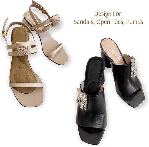 Miniatura 2 de CB - 4 pares de insertos de esponja de gamuza invisibles para plantillas delgadas, cojín para aliviar el dolor de bola de pie, soporte descalzo para