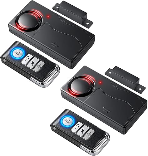 WSDCAM Alarma de puerta cuando se abre la puerta, inalámbrica de 110 dB antirrobo con control remoto, timbres de puerta, alarmas de seguridad
