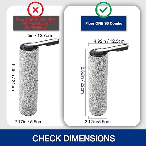 Miniatura 2 de S5 Combo solamente, rodillo de cepillo de repuesto para Tineco Floor ONE S5 Combo accesorios inalámbricos para aspiradora húmeda y seca, 2 rodillos