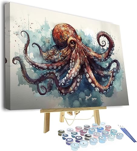 Miniatura 8 de TUMOVO Pintura por números, kit de pintura por números, lindo dragón pequeño para adultos y niños, pintura en lienzo por números, pintura al óleo