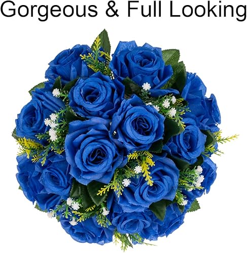 Miniatura 5 de Centros de mesa de flores para mesas de boda decoraciones de mesa de boda, bolas de flores azul real, centros de mesa para compromiso, cerebración,