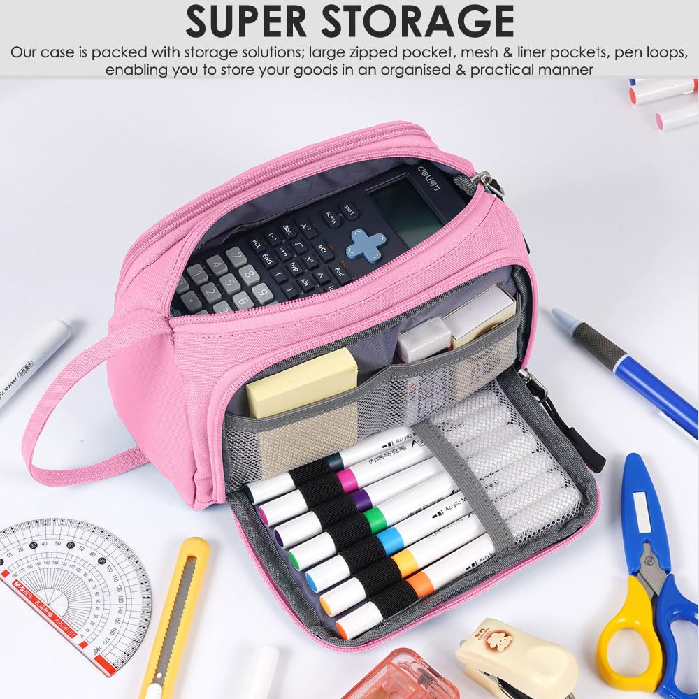 SharkByte Large Pencil Case for Girls Boys Big Capacity Pencil Cases Bag - Image 3