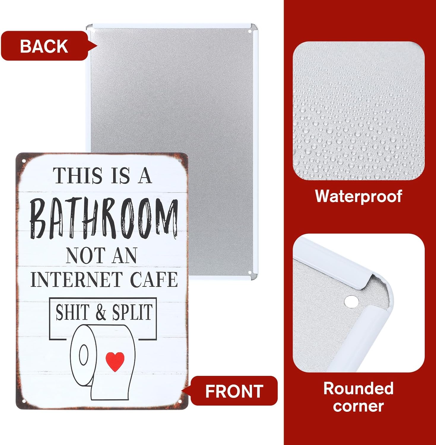 Funny Sarcastic Bathroom Wall Art Decor Signs This Is A Bathroom Not An Internet Cafe Quotes Toilet Signs For Home Bathrooms Restroom Door Bar Club Wall Decor Vintage Metal Tin Sign - Image 3