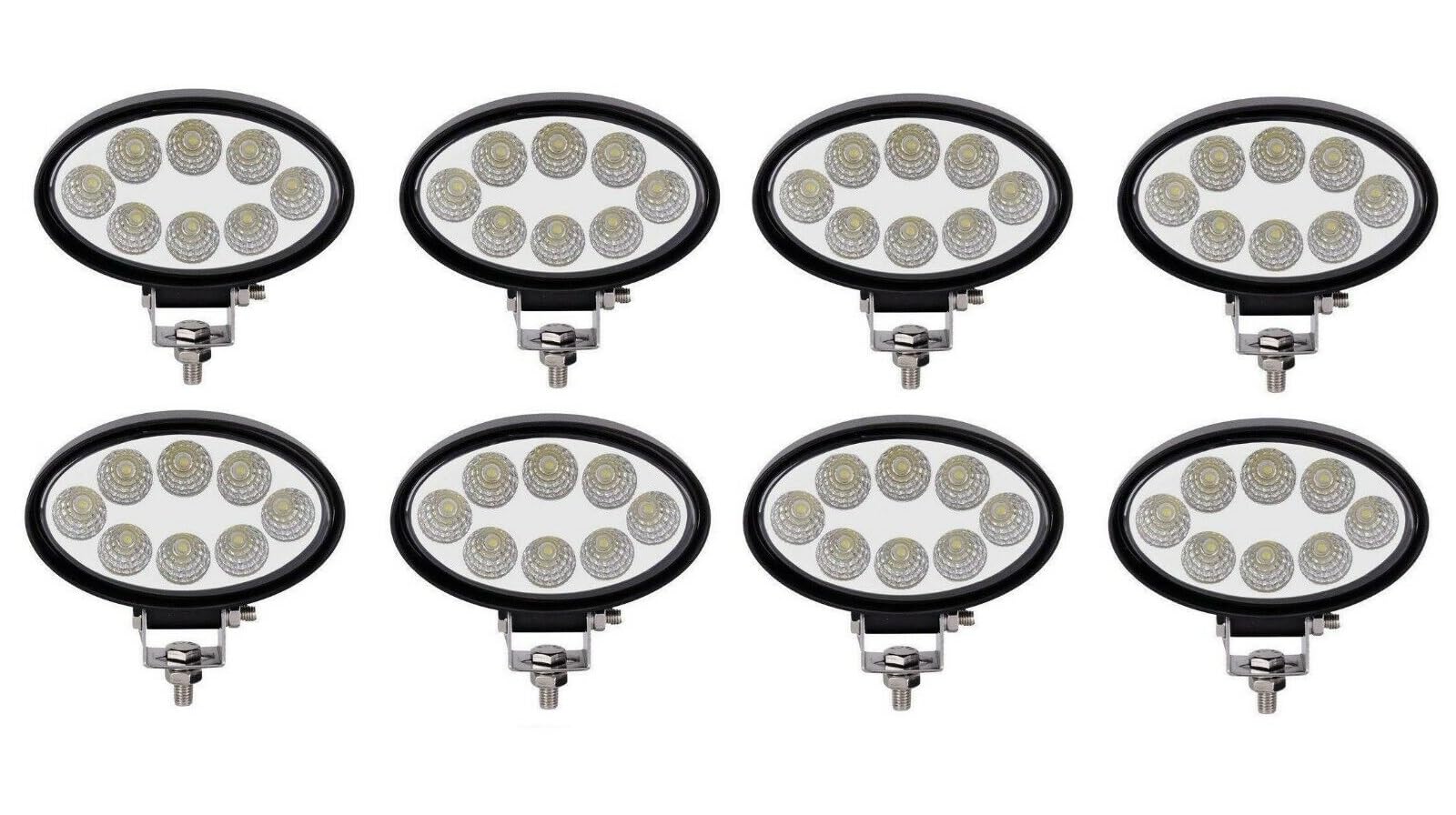 Generico 8 Pezzi LED Luce 24W Faro Da Lavoro Ovale Faro Barca Camion Lavoro Faretto 138 * 85mm 12V 24V 24W 2280Lmn