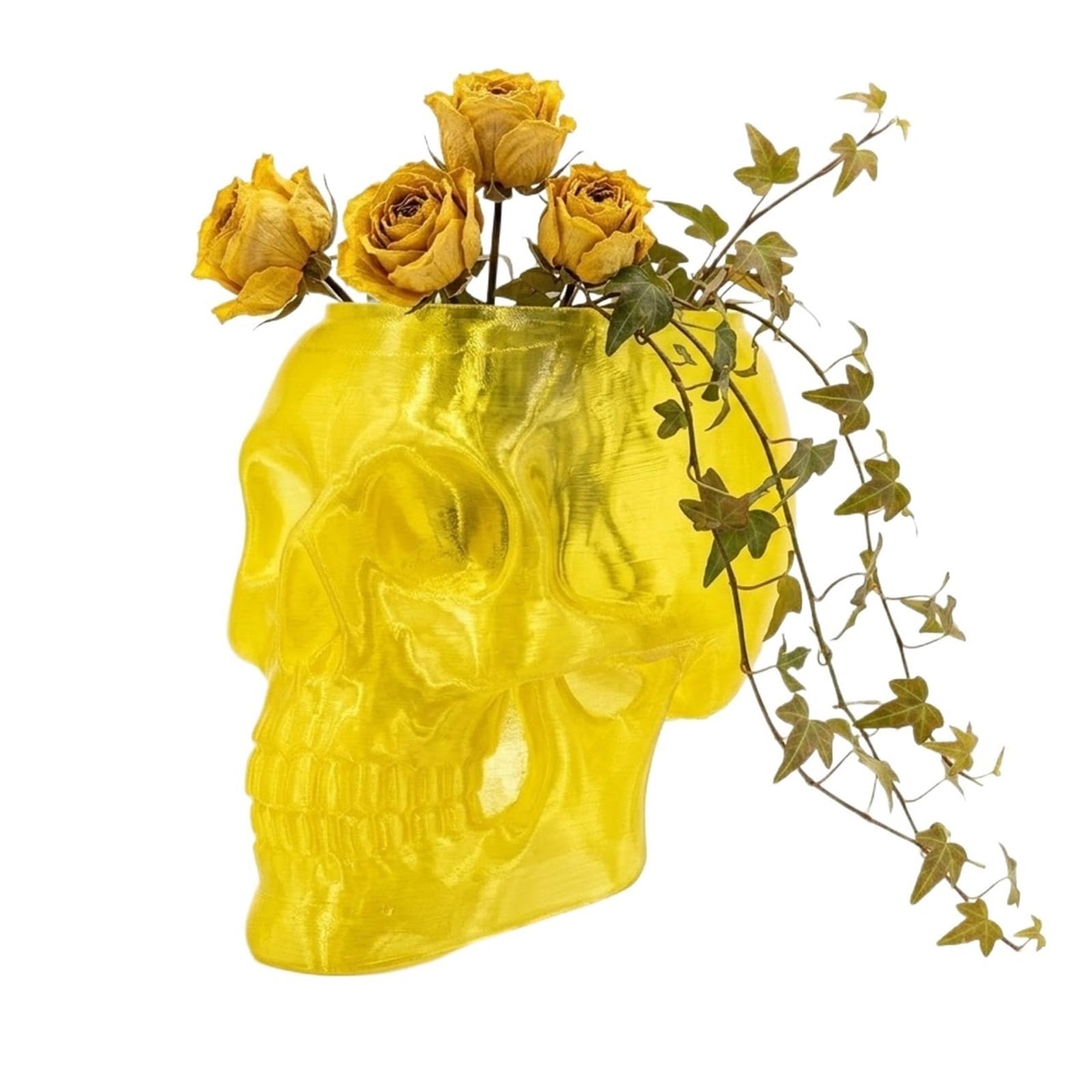 Gothic Skull Wall Vase Translucent Skeleton Head Flower Pot Planter