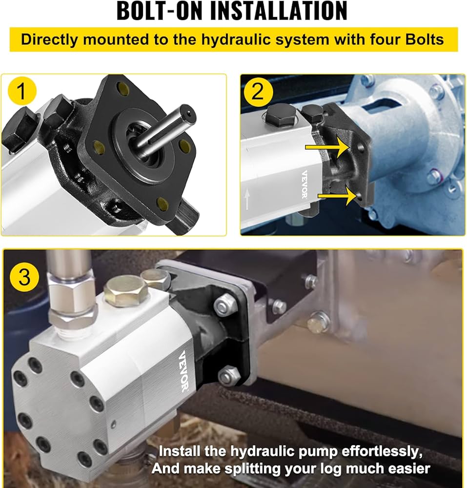 VEVOR Hydraulic Wood Splitter Pump 3000 PSI Stage Log