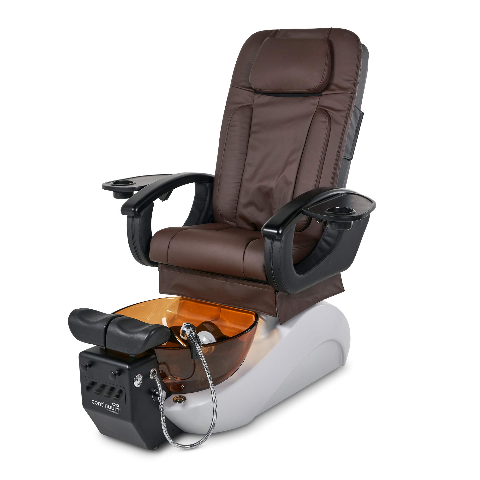 Pedicure Spa Chair Le Rêve VE - Fully Electric Adjustable Chair, Pipeless, Magnetic Jet System, CE/UL Listed,Black, Smoke Bowl, Black Base