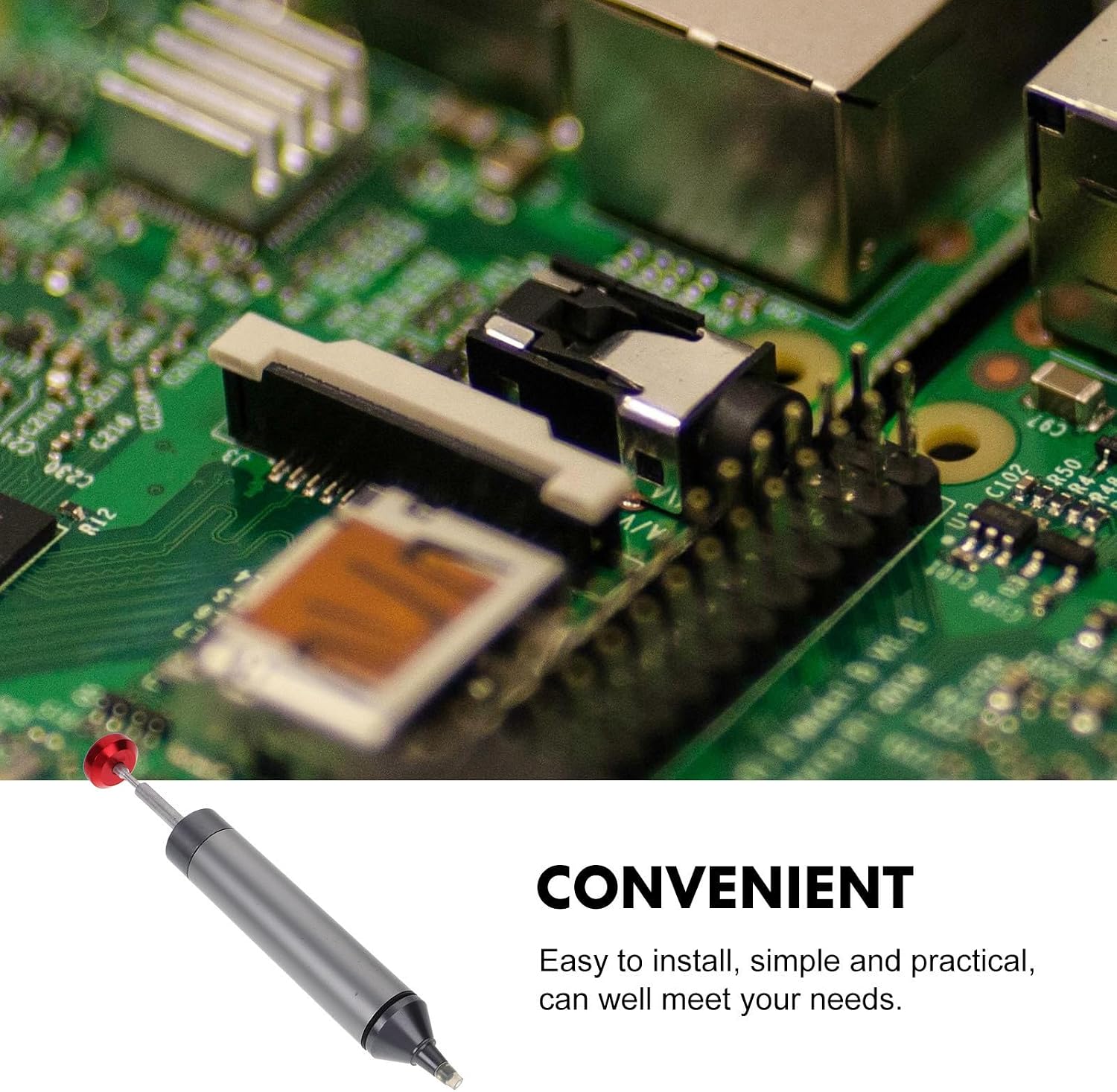 Portable for Efficient Solder Removal Desoldering Vacuum Pump with Automatic Rebound Design Aluminum Alloy Body Versatile Solder Sucker Tool