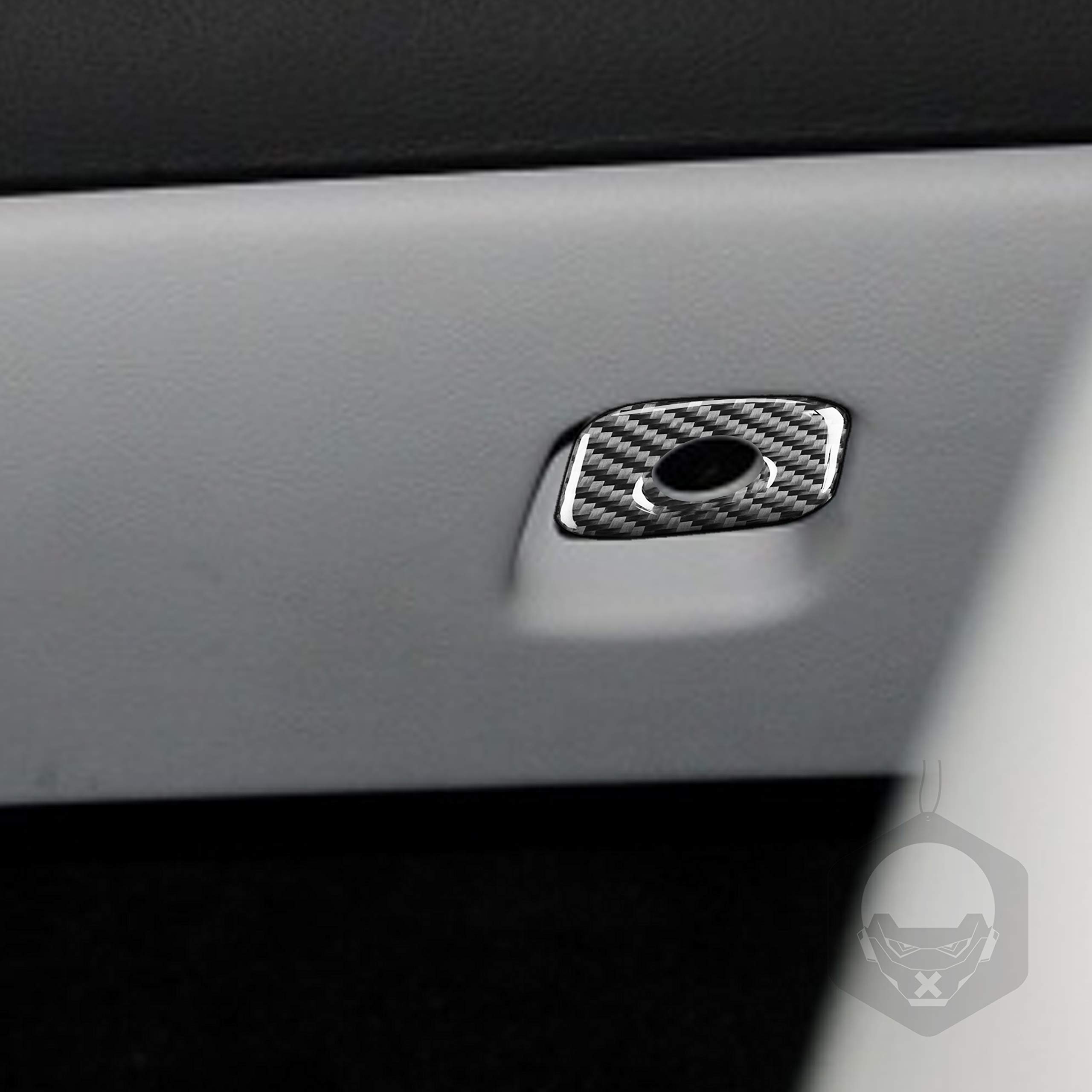 RRX Car Co-pilot Glove Box Keyhole Panel Cover for Chevrolet Corvette C6 2005-2013 Real Carbon Fiber Glove Door Handle Sticker Interior Car Accessories (Carbon)