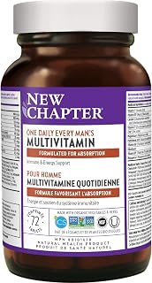 New Chapter Mens Multivitamin + Immune, Energy & Stress Support € Every Mans One Daily with Fermented Probiotics & Whole Foods + Vitamin D3 + Vitamin B6 & B12 + Organic Non-GMO ingredients 72 ct