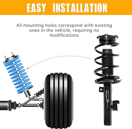 Miniatura 4 de Conjunto de puntales delanteros con resortes helicoidales de repuesto para Mazda 3 2004-2013 y Mazda 5 172263 172264 2006-2010, juego de 2