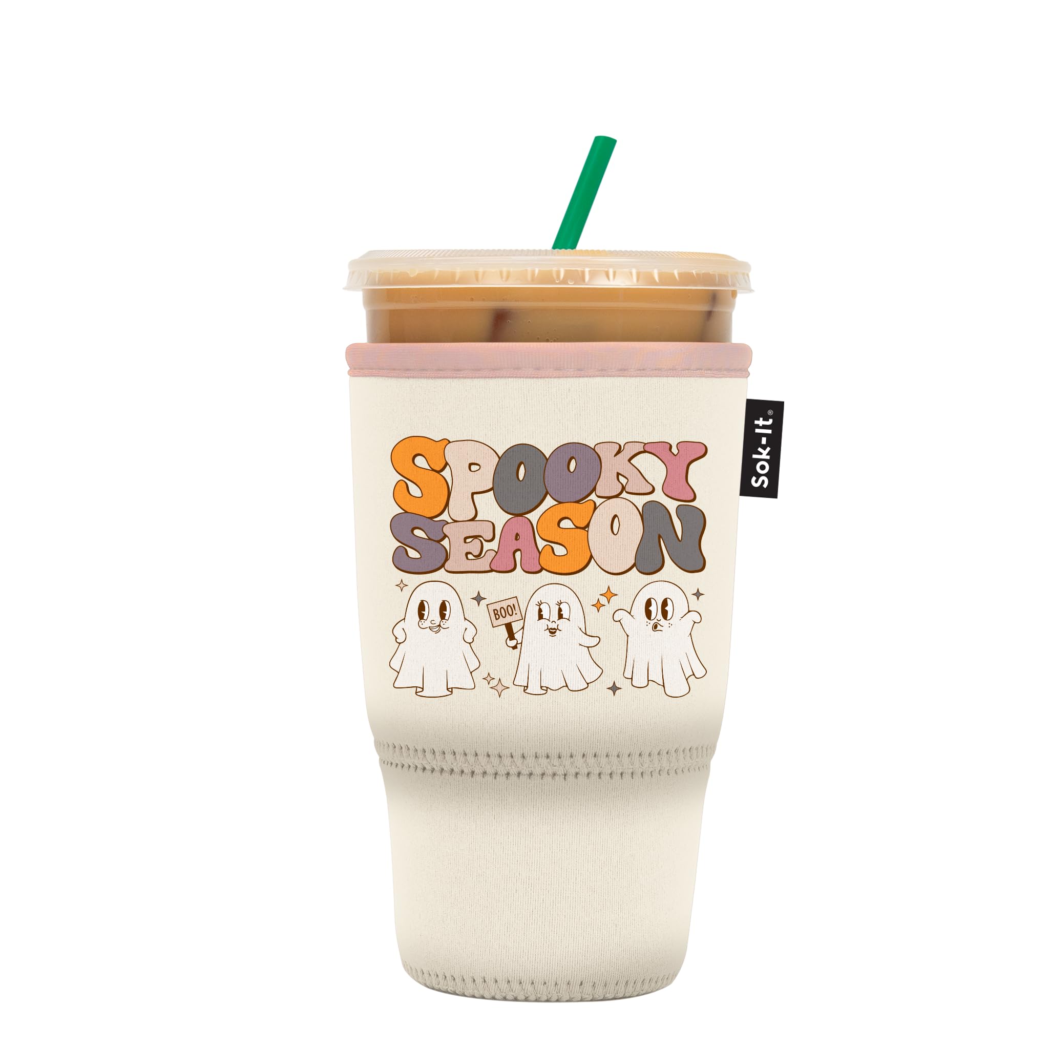 Sok It JavaSok Iced Coffee &amp; Cold Soda Insulated Neoprene Cup Sleeve (Spooky Season, XLarge: 38-42oz)
