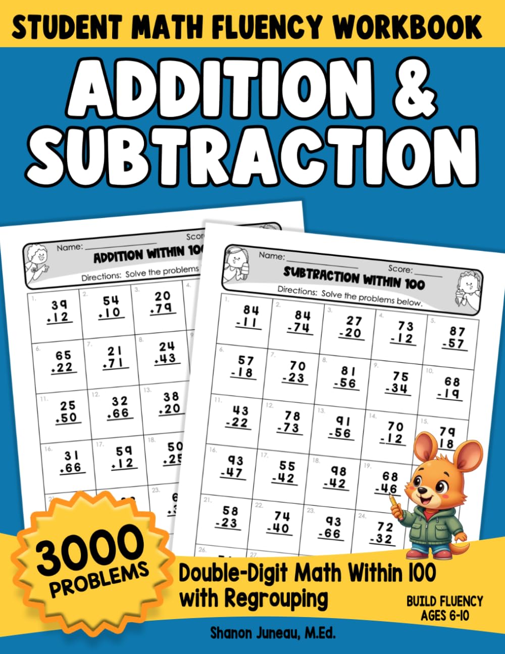 Second Grade Addition and Subtraction up to 100 Math Addition and Subtraction fluency: Practice Math 2nd Grade Double...