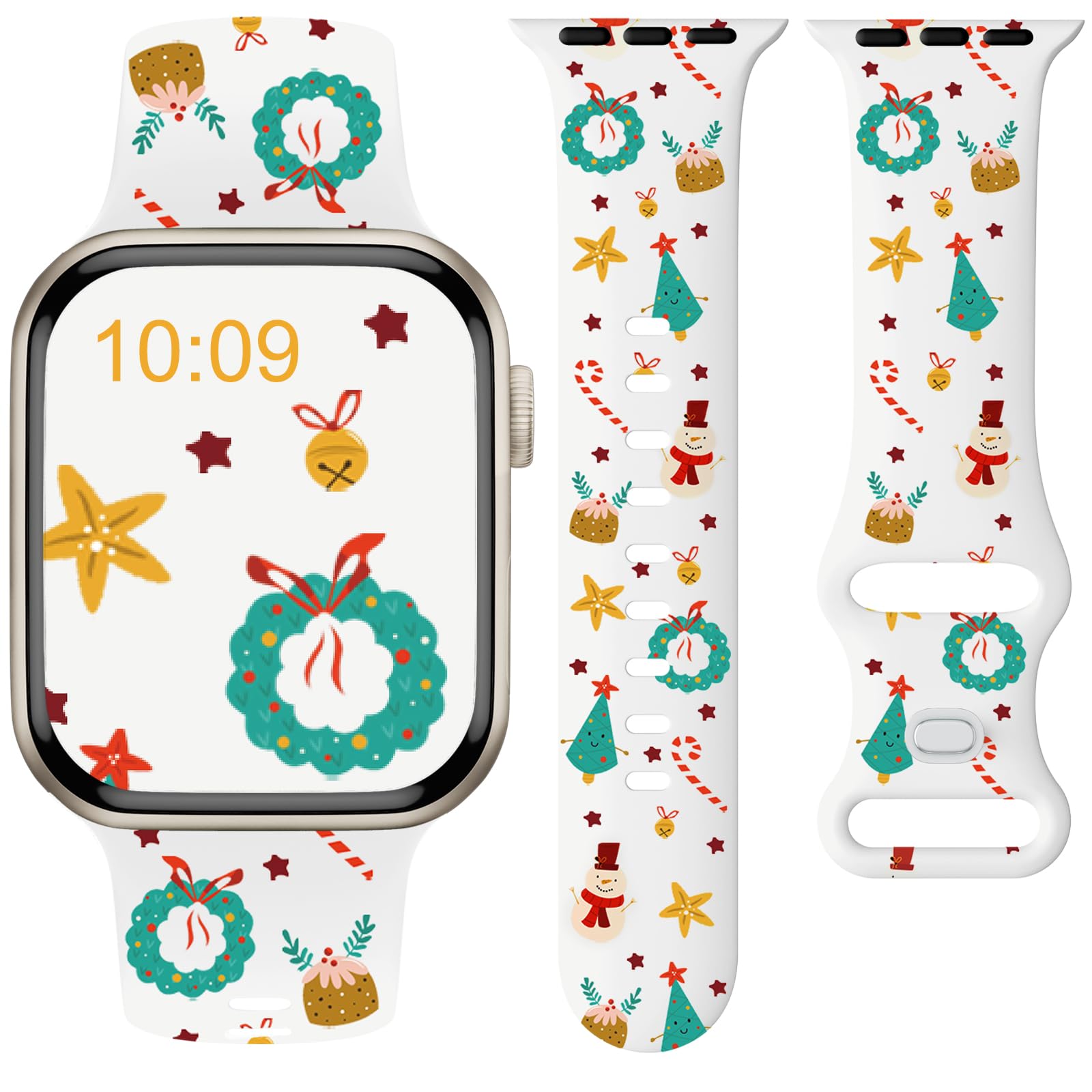 Lenrao Compatible with Apple Watch Bands for Women,Soft Sport Silicone Band Compatible with Apple Watch Bands 42mm 40mm 38mm 41mm/for iWatch Bands for Women/Watch Series 10/9/8/7/6/5/4/3/2/1 SE Ultra