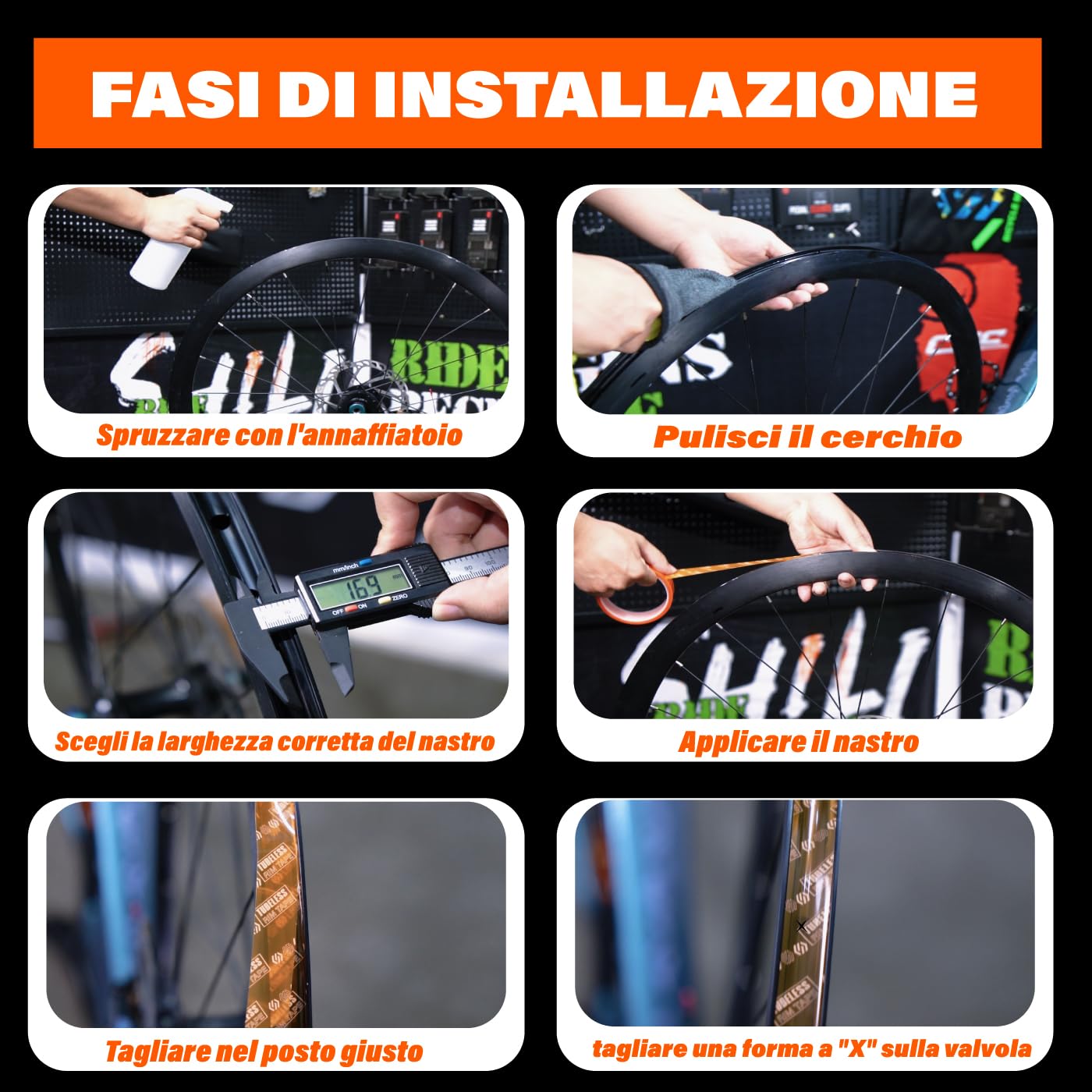 Nastro Tubeless per Cerchi 19/21/23/25/27/30/32/35mm,Semitrasparente Tubeless Rim Tape,Nastro per Ruote Tubeless10m for Bici da Corsa/Bicicletta da Strada/MTB.