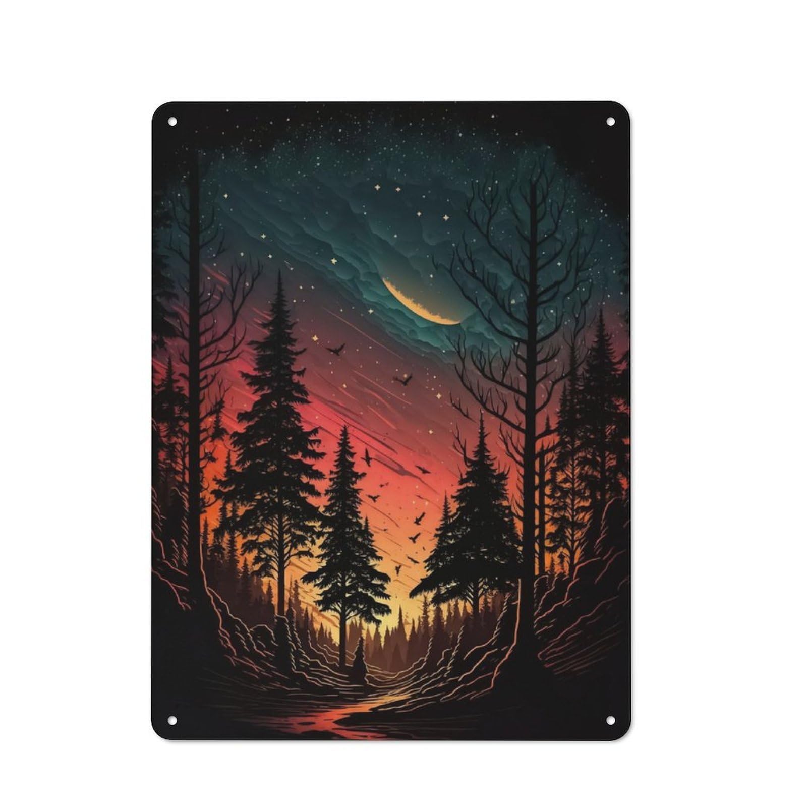 Junmoney Warm Sky Metal Plaque 40X30cm With For Pub Or Café, Rustic Decor, For Pub Decor Enthusiasts