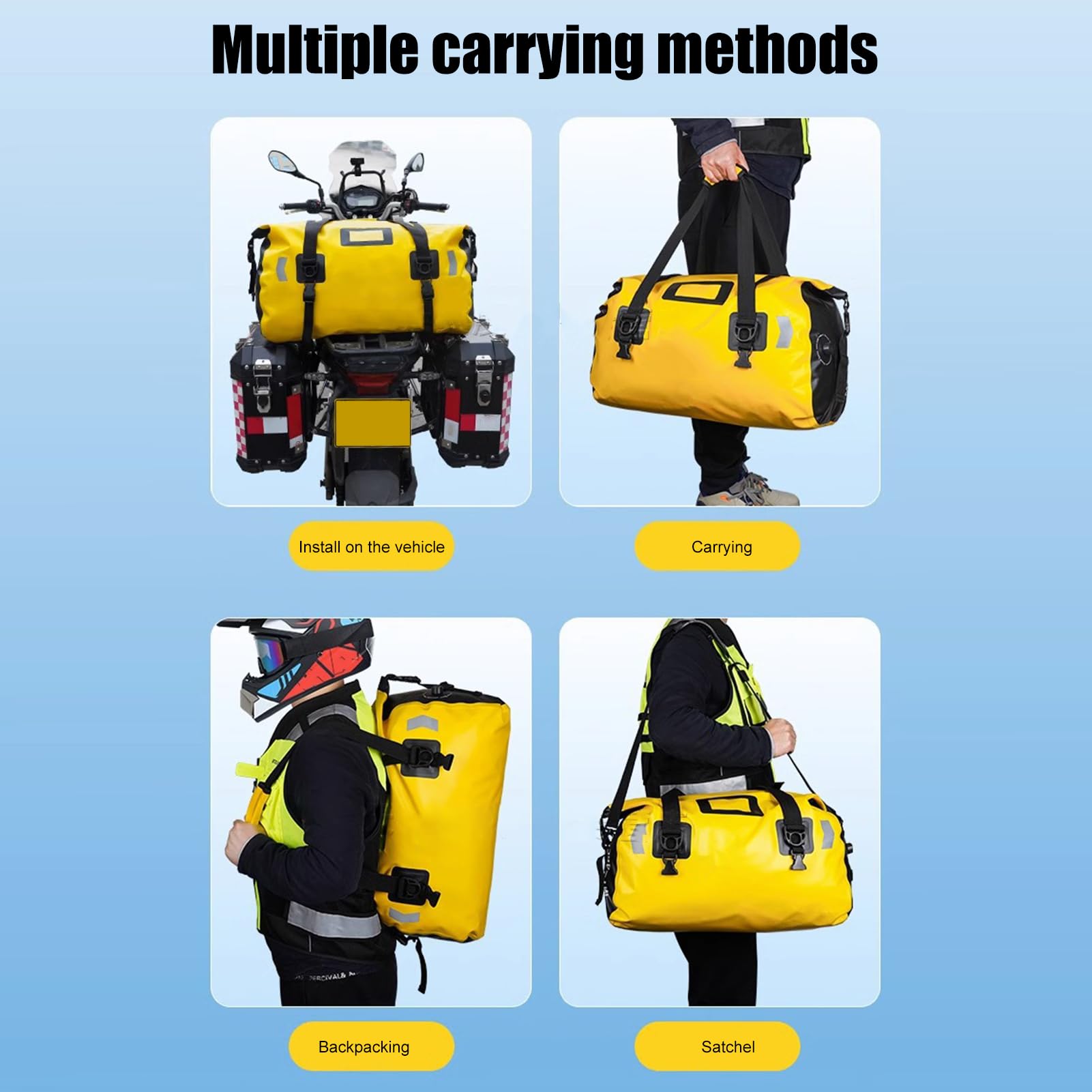 Motorrad Hecktasche Aus Oxford-Stoff - Erweiterbar, Wasserdicht & Mit Regenschutz