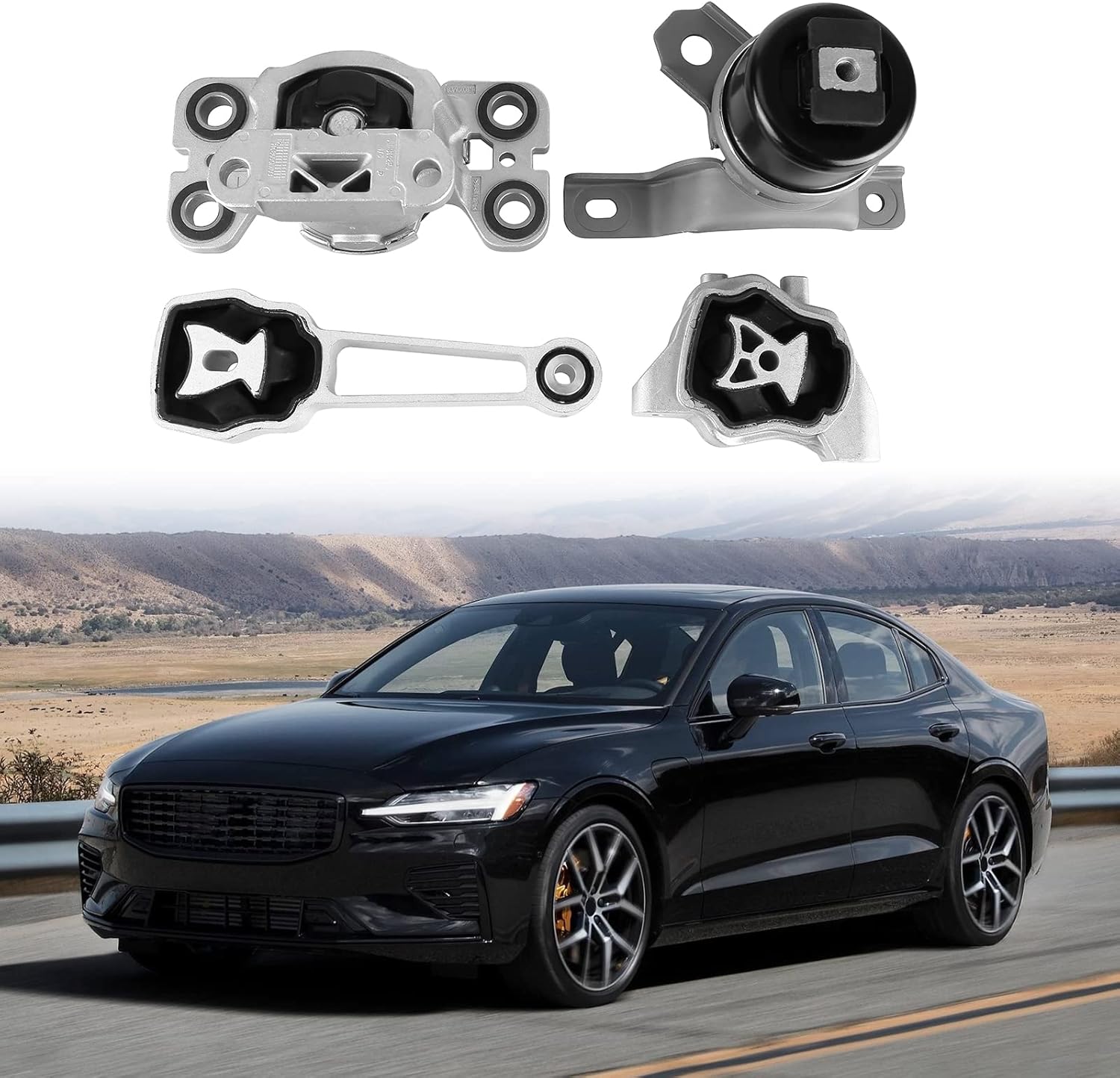 4PCS Engine Motor Mount and Trans Mount Compatible with 2007-2016 Volvo S60 S80 V70 XC60 XC70 Automatic Transmission Replace A4070 A4099 A4098 A4071