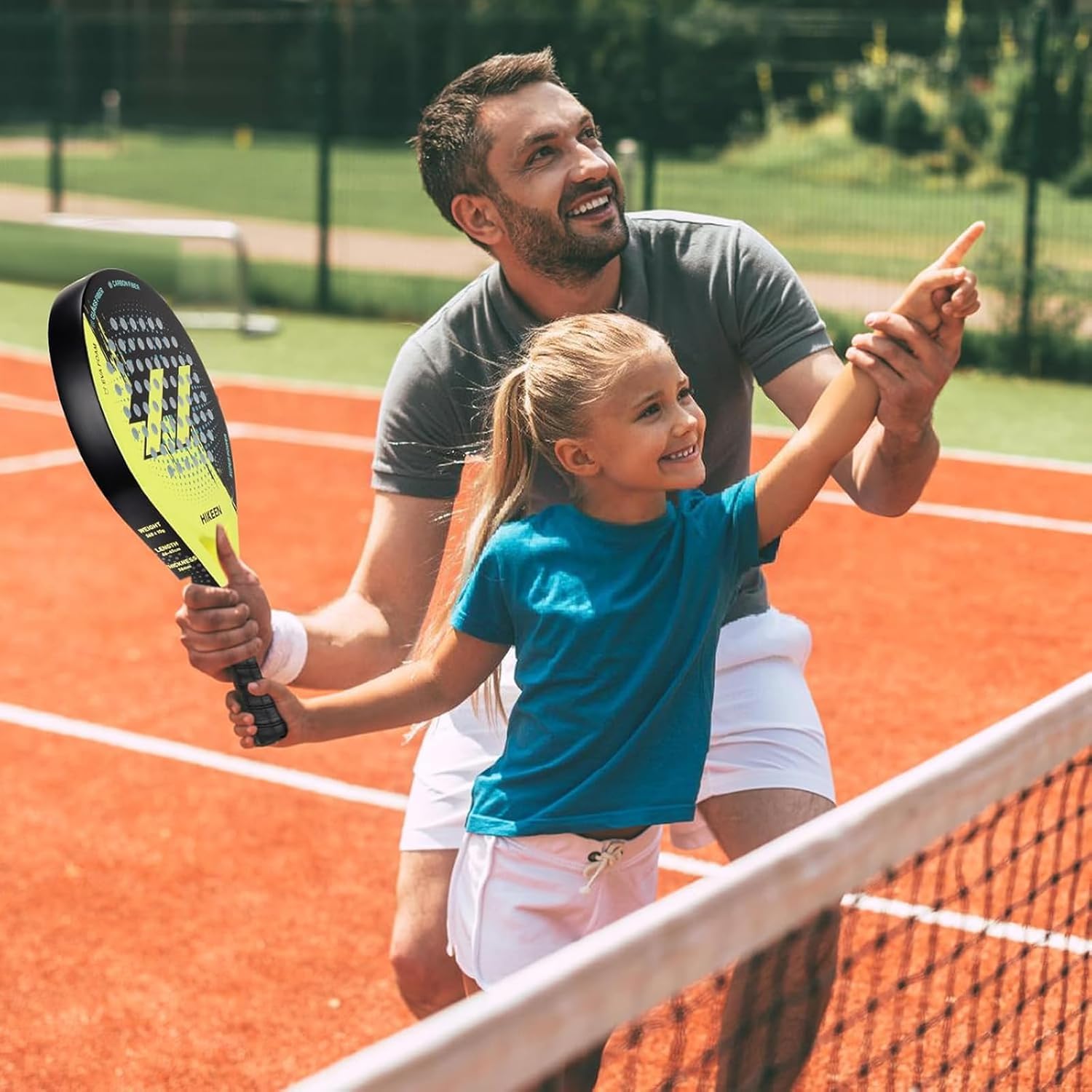 BOOSTEADY Set de Padel Raqueta con 3 Pelotas：Palas Padel para Entrenamiento Principiantes y Profesionales Raqueta Padel con Amortiguación- Fibra de Carbono y Foam EVA - Incluye Bolsa