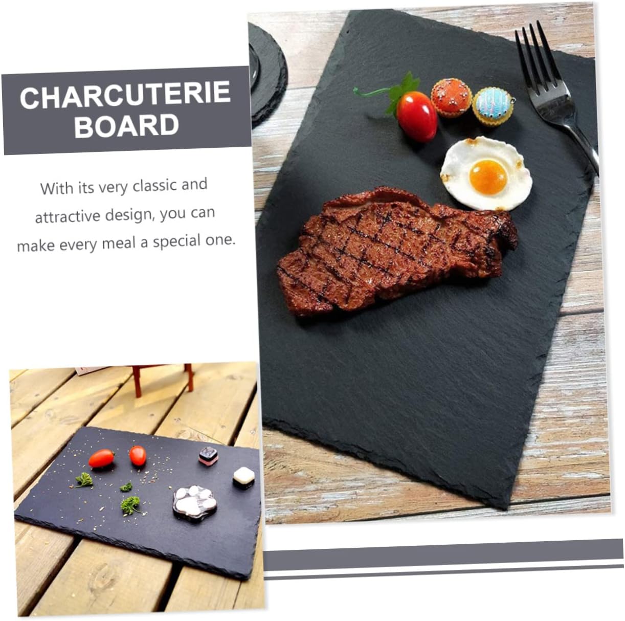 2Pcs Elegant Serving Platter Multi Function Sushi Plates Reusable Household Board for Dinner Parties Stylish Presentation for Sushi and Steaks