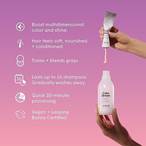 Miniatura 2 de dpHUE Color Dream, marrón oscuro, sin amoníaco, color semipermanente para el cabello, dura 16 lavados, aumenta el brillo, libre de crueldad, sin