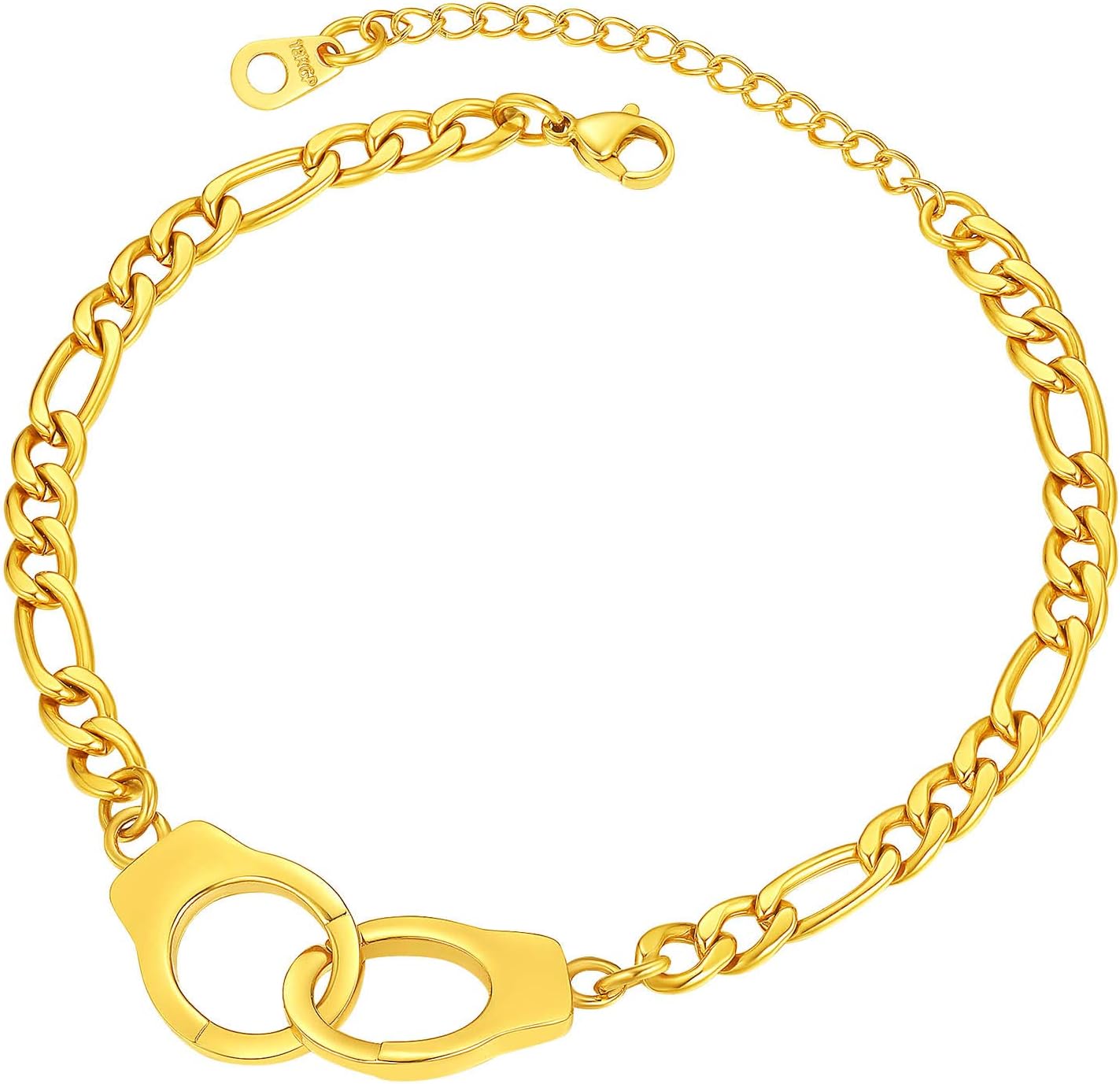ChainsPro Womens S925 Sterling Silver Adjustable Anklet, Heart/Moon/Handcuff Ankle Bracelet,Summer Foot Jewelry, Stainless Steel/Gold Plated(Send Gift Box)